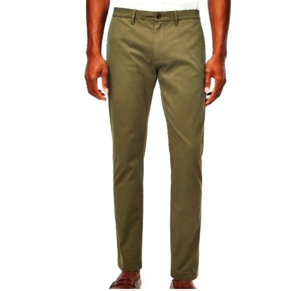 J. CREW Men’s TruTemp 365 Chino’s Moss Green Size 36 x 32 NEW